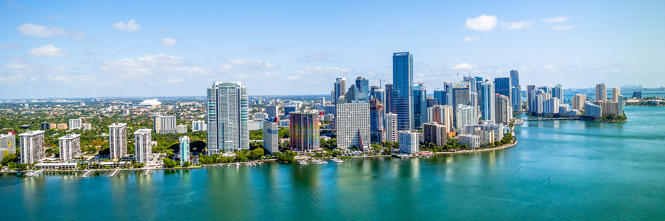 Aerial Drone Panoramic of Downtown Miami